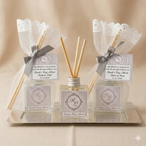 Lembrança Elegante Bodas de Prata Aromatizador 25 Anos