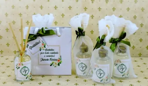 Lembrancinha Agradecimento Mini Aromatizador Sacolinha Verde