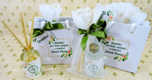 Lembrancinha Agradecimento Mini Aromatizador Sacolinha Verde