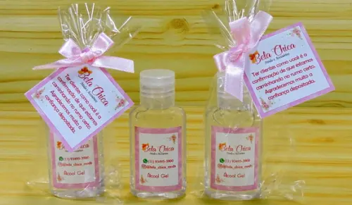 Lembrancinha Agradecimento Personalizada Álcool Gel Saquinho