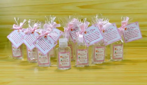 Lembrancinha Agradecimento Personalizada Álcool Gel Saquinho