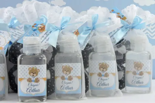 Lembrancinha Álcool Gel 35 ml e 2 Sachês