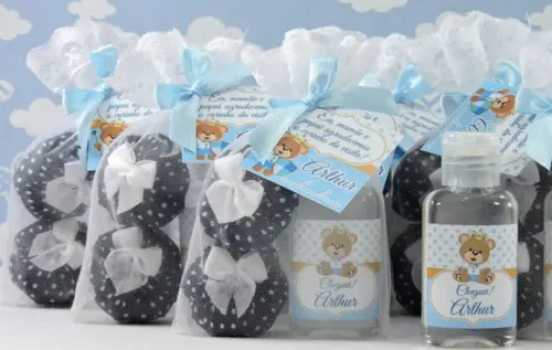 Lembrancinha Álcool Gel 35 ml e 2 Sachês