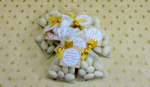 Lembrancinha Amêndoas da Sorte Saquinho Organza de Casamento