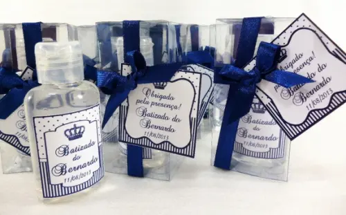 Lembrancinha Batizado Personalizada Álcool Gel na Caixinha