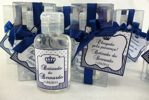 Lembrancinha Batizado Personalizada Álcool Gel na Caixinha