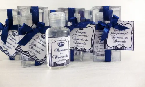 Lembrancinha Batizado Personalizada Álcool Gel na Caixinha
