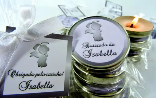 Lembrancinha Batizado Velinha na Latinha