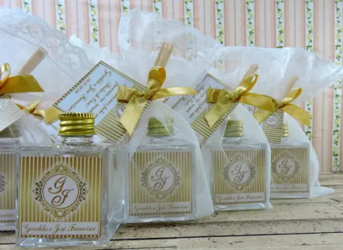 Lembrancinha Bodas de Ouro Mini Aromatizante Difusor Varetas