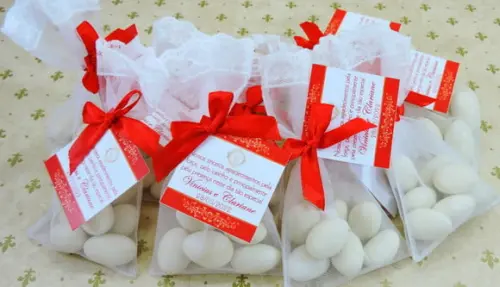 Lembrancinha Casamento Amêndoas da Sorte Saquinho Organza