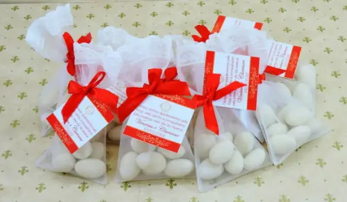 Lembrancinha Casamento Amêndoas da Sorte Saquinho Organza