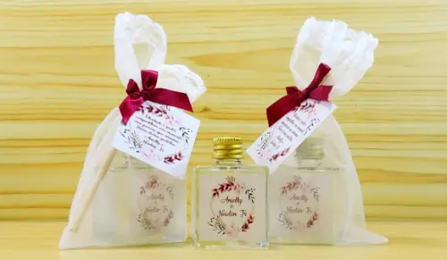 Lembrancinha Casamento Mini Aromatizante Vareta Marsala
