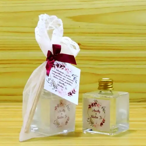 Lembrancinha Casamento Mini Aromatizante Vareta Marsala