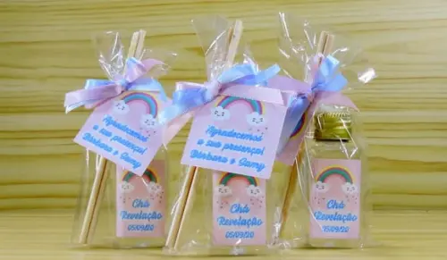 Lembrancinha Chá de Revelação Mini Difusor Chuva de Benção