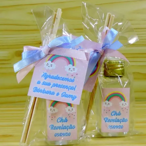 Lembrancinha Chá de Revelação Mini Difusor Chuva de Benção