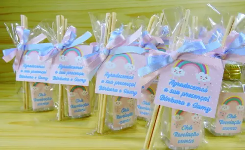 Lembrancinha Chá de Revelação Mini Difusor Chuva de Benção