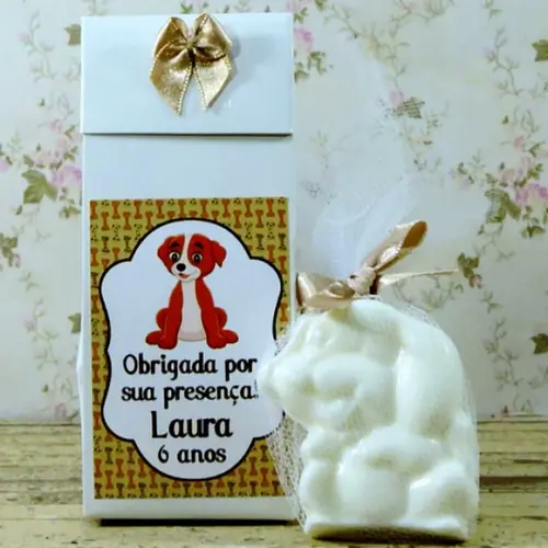 Lembrancinha de Aniversário Sabonete Cachorrinho na Caixinha