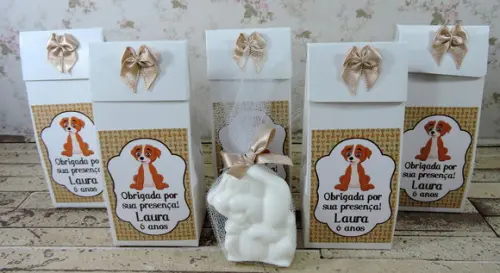 Lembrancinha de Aniversário Sabonete Cachorrinho na Caixinha