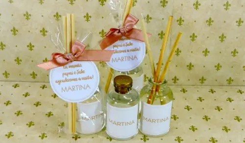 Lembrancinha de Bebê Difusor Aromatizador Varetas Rose
