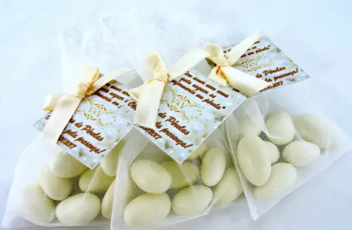 Lembrancinha de Bodas de Pérolas Amêndoas da Sorte