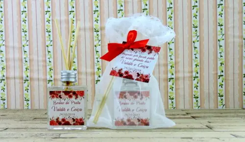 Lembrancinha de Bodas de Prata Mini Aromatizante Cubo 50 ml