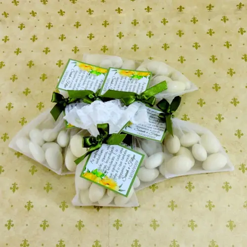 Lembrancinha de Casamento Amêndoas da Sorte Saquinho Organza