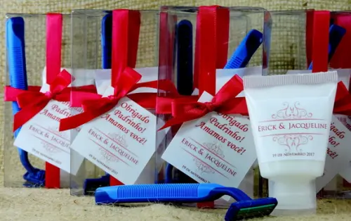 Lembrancinha de Casamento Kit Barbear para Padrinhos