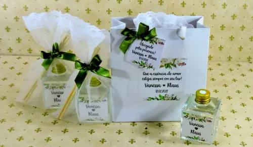 Lembrancinha de Casamento Mini Aromatizante Sacolinha Branca