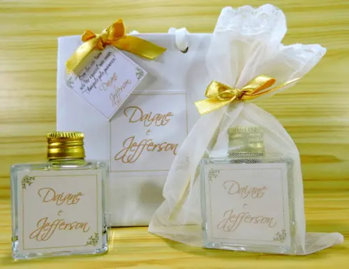 Lembrancinha de Casamento Mini Aromatizante Sacolinha Branca