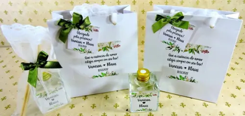 Lembrancinha de Casamento Mini Aromatizante Sacolinha Branca