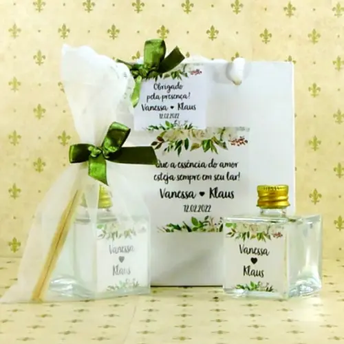 Lembrancinha de Casamento Mini Aromatizante Sacolinha Branca