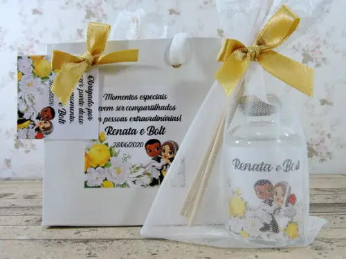 Lembrancinha de Casamento Mini Difusor na Sacolinha