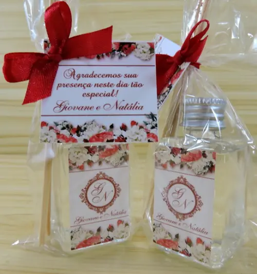 Lembrancinha de Casamento Mini Difusor Varetas Brasão