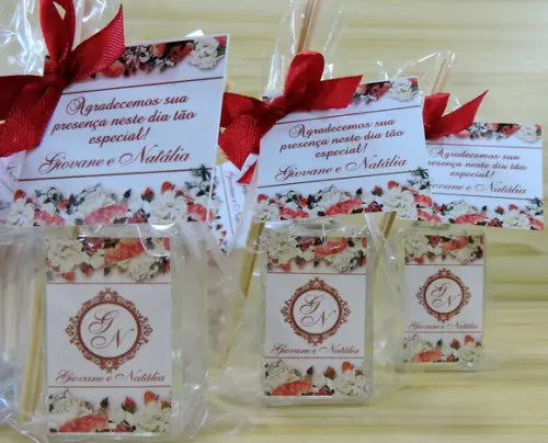 Lembrancinha de Casamento Mini Difusor Varetas Brasão