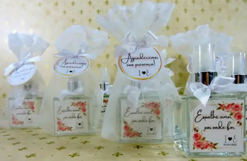 Lembrancinha de Casamento Mini Home Spray Organza Cheirinho