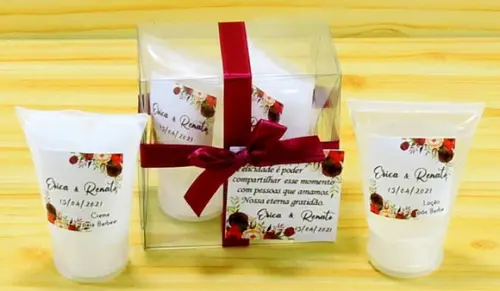 Lembrancinha de Casamento Padrinhos Creme e Loção Barbear