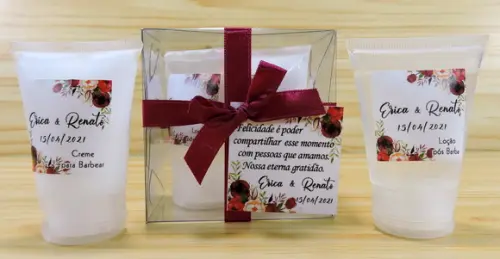 Lembrancinha de Casamento Padrinhos Creme e Loção Barbear