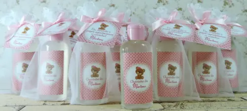 Lembrancinha de Maternidade Álcool Gel na Organza