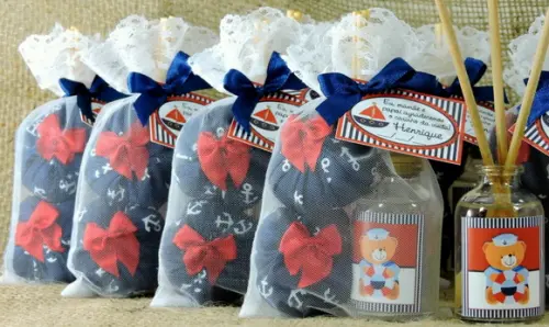 Lembrancinha de Nascimento Aromatizador 2 Sachês Marinheiro
