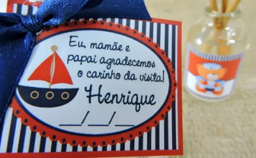 Lembrancinha de Nascimento Aromatizador 2 Sachês Marinheiro