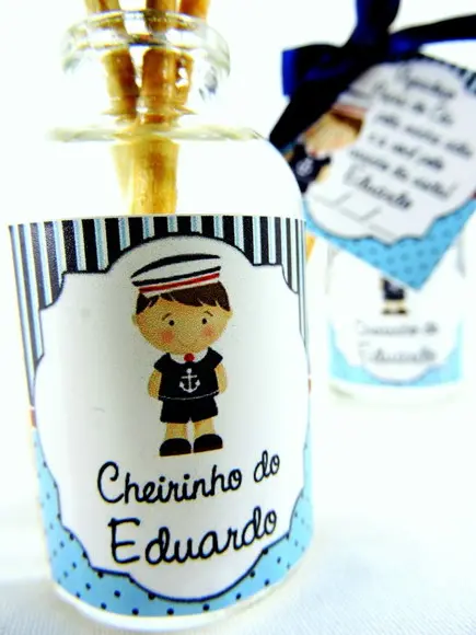 Lembrancinha de Nascimento Mini Aromatizador Bebê Marinheiro
