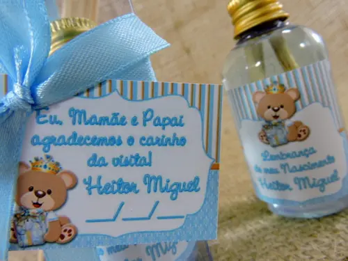 Lembrancinha de Nascimento Mini Aromatizador 60 ml Ursinho