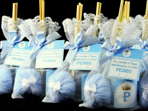 Lembrancinha de Nascimento Mini Aromatizador e Sachê