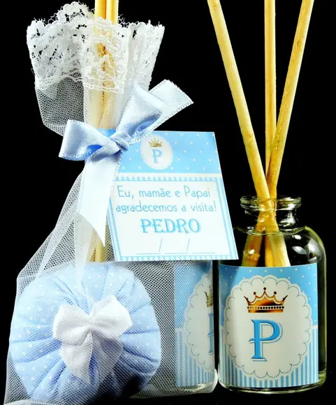 Lembrancinha de Nascimento Mini Aromatizador e Sachê
