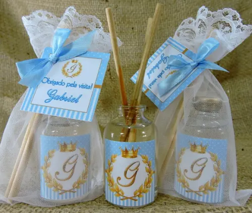 Lembrancinha de Nascimento Mini Aromatizador na Organza
