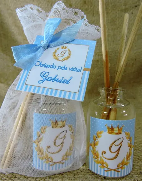 Lembrancinha de Nascimento Mini Aromatizador na Organza
