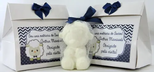 Lembrancinha de Nascimento Ovelhinha na Caixinha