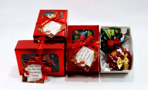 Lembrancinha de Natal Caixinha com Dois Sachês Perfumado