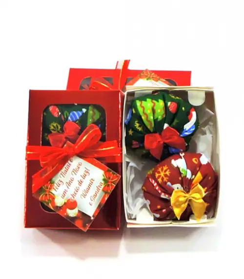 Lembrancinha de Natal Caixinha com Dois Sachês Perfumado