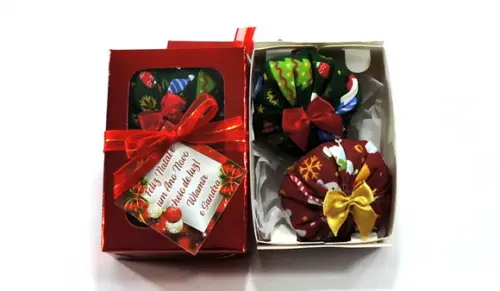 Lembrancinha de Natal Caixinha com Dois Sachês Perfumado